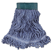 Load image into Gallery viewer, Rubbermaid® Commercial wholesale. Rubbermaid® Super Stitch Blend Mop Head, Medium, Cotton-synthetic, Blue, 6-carton. HSD Wholesale: Janitorial Supplies, Breakroom Supplies, Office Supplies.