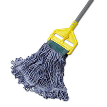 Load image into Gallery viewer, Rubbermaid® Commercial wholesale. Rubbermaid® Super Stitch Blend Mop Head, Medium, Cotton-synthetic, Blue, 6-carton. HSD Wholesale: Janitorial Supplies, Breakroom Supplies, Office Supplies.