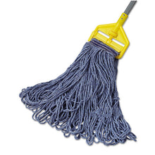 Load image into Gallery viewer, Rubbermaid® Commercial wholesale. Rubbermaid® Universal Headband Mop Head, Cotton-synthetic, 24oz, Blue, 12-carton. HSD Wholesale: Janitorial Supplies, Breakroom Supplies, Office Supplies.