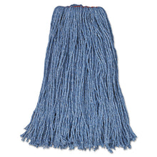 Load image into Gallery viewer, Rubbermaid® Commercial wholesale. Rubbermaid® Cotton-synthetic Cut-end Blend Mop Head, 24 Oz, 1&quot; Band, Blue, 12-carton. HSD Wholesale: Janitorial Supplies, Breakroom Supplies, Office Supplies.