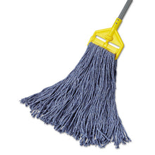 Load image into Gallery viewer, Rubbermaid® Commercial wholesale. Rubbermaid® Cotton-synthetic Cut-end Blend Mop Head, 24 Oz, 1&quot; Band, Blue, 12-carton. HSD Wholesale: Janitorial Supplies, Breakroom Supplies, Office Supplies.