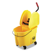 Load image into Gallery viewer, Rubbermaid® Commercial wholesale. Rubbermaid® Wavebrake 2.0 Bucket-wringer Combos, Down-press, 35 Qt, Plastic, Yellow. HSD Wholesale: Janitorial Supplies, Breakroom Supplies, Office Supplies.