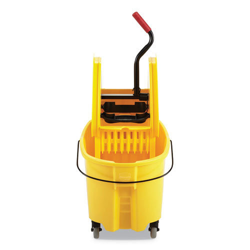Rubbermaid® Commercial wholesale. Rubbermaid® Wavebrake 2.0 Bucket-wringer Combos, Down-press, 35 Qt, Plastic, Yellow. HSD Wholesale: Janitorial Supplies, Breakroom Supplies, Office Supplies.