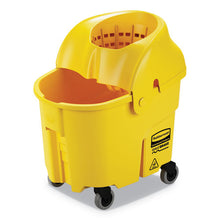 Load image into Gallery viewer, Rubbermaid® Commercial wholesale. Rubbermaid® Wavebrake 2.0 Bucket-wringer Combos, Down-press, 35 Qt, Plastic, Yellow. HSD Wholesale: Janitorial Supplies, Breakroom Supplies, Office Supplies.