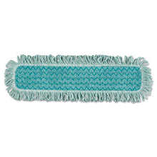 Load image into Gallery viewer, Rubbermaid® Commercial HYGEN™ wholesale. Rubbermaid® Hygen Microfiber Fringed Dust Mop Pad, 24w X 9d, Green. HSD Wholesale: Janitorial Supplies, Breakroom Supplies, Office Supplies.