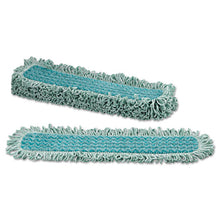 Load image into Gallery viewer, Rubbermaid® Commercial HYGEN™ wholesale. Rubbermaid® Hygen Microfiber Fringed Dust Mop Pad, 24w X 9d, Green. HSD Wholesale: Janitorial Supplies, Breakroom Supplies, Office Supplies.