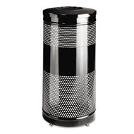 Rubbermaid® Commercial wholesale. Rubbermaid® Classics Perforated Open Top Receptacle, Round, Steel, 25 Gal, Black. HSD Wholesale: Janitorial Supplies, Breakroom Supplies, Office Supplies.