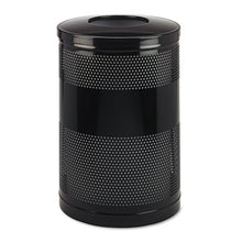 Load image into Gallery viewer, Rubbermaid® Commercial wholesale. Rubbermaid® Classics Perforated Open Top Receptacle, Round, Steel, 51 Gal, Black. HSD Wholesale: Janitorial Supplies, Breakroom Supplies, Office Supplies.