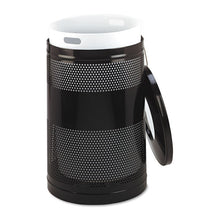 Load image into Gallery viewer, Rubbermaid® Commercial wholesale. Rubbermaid® Classics Perforated Open Top Receptacle, Round, Steel, 51 Gal, Black. HSD Wholesale: Janitorial Supplies, Breakroom Supplies, Office Supplies.