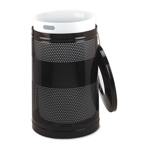 Rubbermaid® Commercial wholesale. Rubbermaid® Classics Perforated Open Top Receptacle, Round, Steel, 51 Gal, Black. HSD Wholesale: Janitorial Supplies, Breakroom Supplies, Office Supplies.