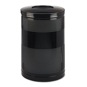 Rubbermaid® Commercial wholesale. Rubbermaid® Classics Perforated Open Top Receptacle, Round, Steel, 51 Gal, Black. HSD Wholesale: Janitorial Supplies, Breakroom Supplies, Office Supplies.