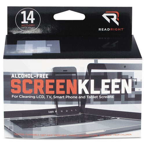 Read Right® wholesale. Screenkleen Alcohol-free Wipes, Cloth, 5 X 5, 14-box. HSD Wholesale: Janitorial Supplies, Breakroom Supplies, Office Supplies.
