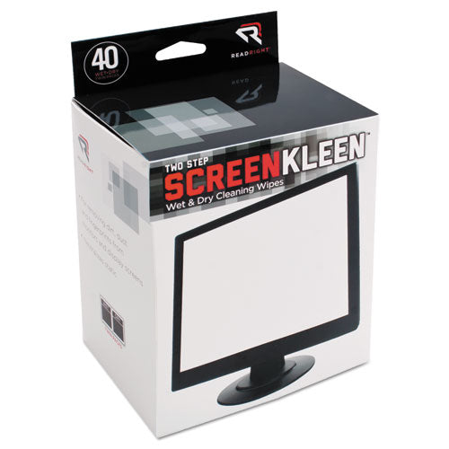 Read Right® wholesale. Two Step Screenkleen Wet And Dry Cleaning Wipes, 5 X 5, 40-box. HSD Wholesale: Janitorial Supplies, Breakroom Supplies, Office Supplies.