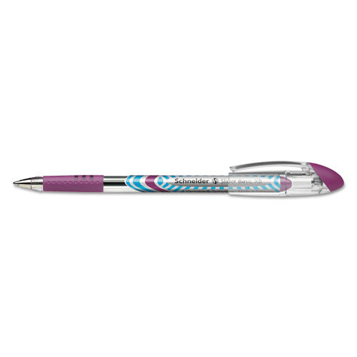 Schneider® wholesale. Slider Stick Ballpoint Pen, 1.4 Mm, Purple Ink, Purple-silver Barrel. HSD Wholesale: Janitorial Supplies, Breakroom Supplies, Office Supplies.