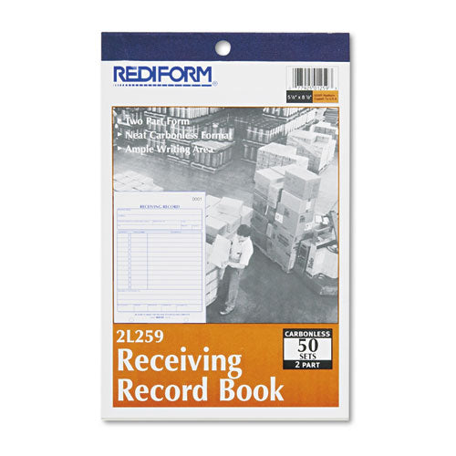 Rediform® wholesale. Receiving Record Book, 5 9-16 X 7 15-16, Two-part Carbonless, 50 Sets-book. HSD Wholesale: Janitorial Supplies, Breakroom Supplies, Office Supplies.