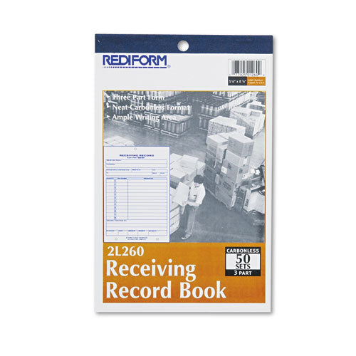 Rediform® wholesale. Receiving Record Book, 5 9-16 X 7 15-16, Three-part Carbonless, 50 Sets-book. HSD Wholesale: Janitorial Supplies, Breakroom Supplies, Office Supplies.