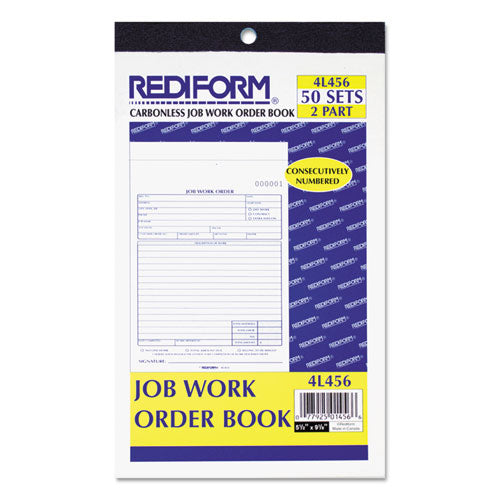 Rediform® wholesale. Job Work Order Book, 5 1-2 X 8 1-2, Two Part Carbonless, 50-book. HSD Wholesale: Janitorial Supplies, Breakroom Supplies, Office Supplies.