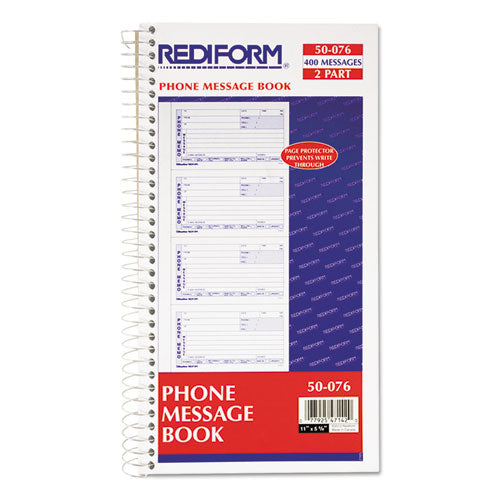 Rediform® wholesale. Telephone Message Book, 5 X 2 3-4, Two-part Carbonless, 400 Sets. HSD Wholesale: Janitorial Supplies, Breakroom Supplies, Office Supplies.