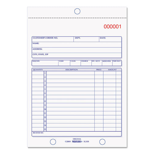 Rediform® wholesale. Sales Book, 5 1-2 X 7 7-8, Three-part Carbonless, 50 Sets-book. HSD Wholesale: Janitorial Supplies, Breakroom Supplies, Office Supplies.