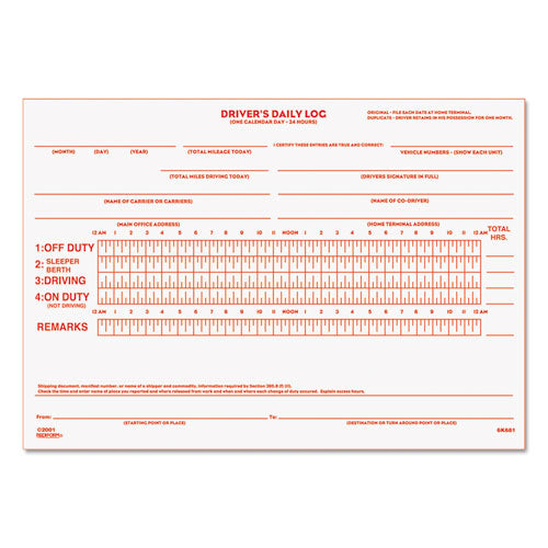 Rediform® wholesale. Driver's Daily Log, 7 7-8 X 5 1-2, Duplicate With Carbons, 31 Sets-book. HSD Wholesale: Janitorial Supplies, Breakroom Supplies, Office Supplies.