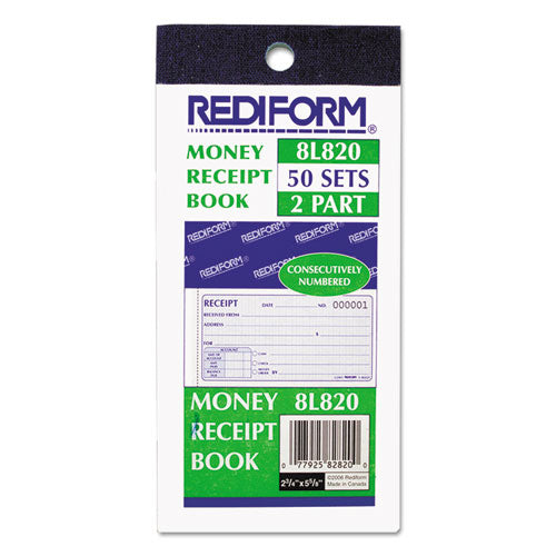 Rediform® wholesale. Small Money Receipt Book, 5 X 2 3-4, Carbonless Duplicate, 50 Sets-book. HSD Wholesale: Janitorial Supplies, Breakroom Supplies, Office Supplies.