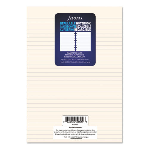 Filofax® wholesale. Notebook Refills, 8-hole, 8.25 X 5.81, Narrow Rule, 32-pack. HSD Wholesale: Janitorial Supplies, Breakroom Supplies, Office Supplies.