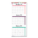 Blueline® wholesale. 3-month Wall Calendar, 12.25 X 27, Floral, 2021. HSD Wholesale: Janitorial Supplies, Breakroom Supplies, Office Supplies.