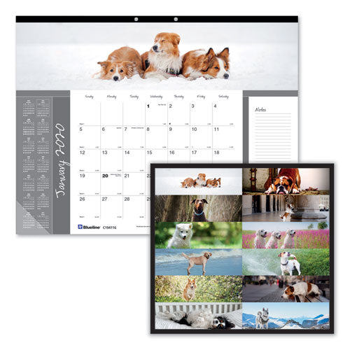 Blueline® wholesale. Pets Collection Monthly Desk Pad, 22 X 17, Puppies, 2021. HSD Wholesale: Janitorial Supplies, Breakroom Supplies, Office Supplies.