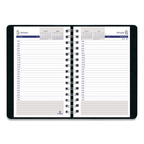 Blueline® wholesale. Duraglobe Daily Planner Ruled For 30-minute Appointments, 8 X 5, Black, 2021. HSD Wholesale: Janitorial Supplies, Breakroom Supplies, Office Supplies.