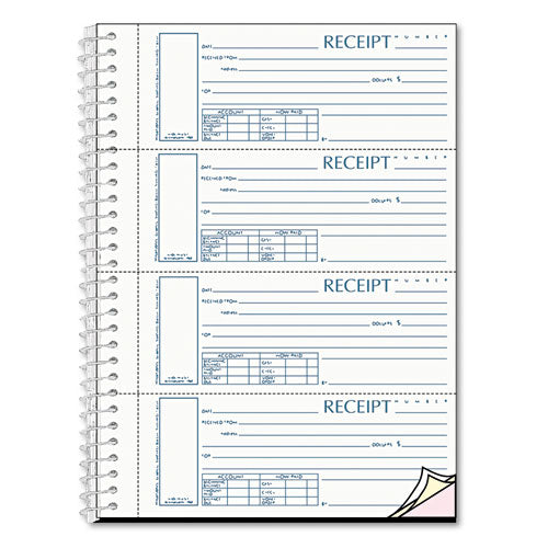 Rediform® wholesale. Spiralbound Unnumbered Money Receipt Book, 7 X 2 3-4, Three-part, 120 Sets-book. HSD Wholesale: Janitorial Supplies, Breakroom Supplies, Office Supplies.