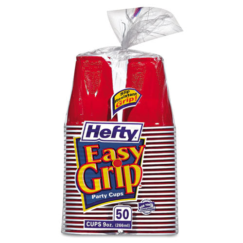 Hefty® wholesale. Easy Grip Disposable Plastic Party Cups, 9 Oz, Red, 50-pack. HSD Wholesale: Janitorial Supplies, Breakroom Supplies, Office Supplies.