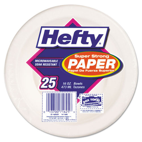 Hefty® wholesale. Super Strong Paper Dinnerware, 16 Oz Bowl, Bagasse, 25-pack. HSD Wholesale: Janitorial Supplies, Breakroom Supplies, Office Supplies.