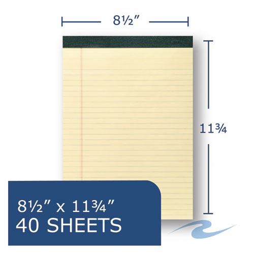 Roaring Spring® wholesale. Recycled Legal Pad, Wide-legal Rule, 8.5 X 11, Canary, 40 Sheets, Dozen. HSD Wholesale: Janitorial Supplies, Breakroom Supplies, Office Supplies.