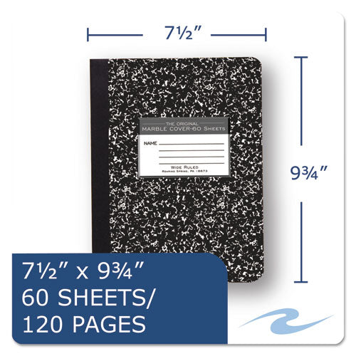 Roaring Spring® wholesale. Marble Cover Composition Book, Wide-legal Rule, Black Cover, 7.5 X 9.75, 60 Sheets. HSD Wholesale: Janitorial Supplies, Breakroom Supplies, Office Supplies.