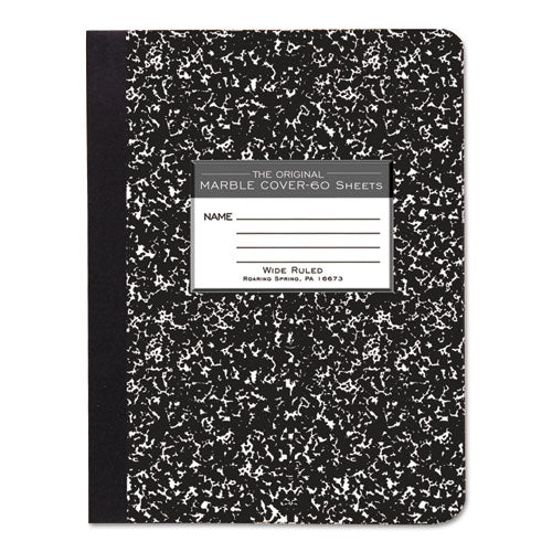 Roaring Spring® wholesale. Marble Cover Composition Book, Wide-legal Rule, Black Cover, 7.5 X 9.75, 60 Sheets. HSD Wholesale: Janitorial Supplies, Breakroom Supplies, Office Supplies.