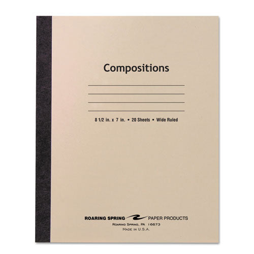 Roaring Spring® wholesale. Stitched Cover Composition Book, Wide-legal Rule, Manila Cover, 8.5 X 7, 20 Sheets. HSD Wholesale: Janitorial Supplies, Breakroom Supplies, Office Supplies.