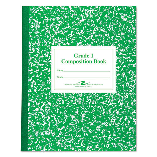 Roaring Spring® wholesale. Grade School Ruled Composition Book, Manuscript, Green, 9.75 X 7.75, 50 Sheets. HSD Wholesale: Janitorial Supplies, Breakroom Supplies, Office Supplies.