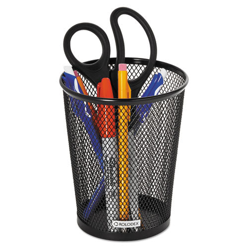 Rolodex™ wholesale. Nestable Jumbo Wire Mesh Pencil Cup, 4 3-8 Dia. X 5 2-5, Black. HSD Wholesale: Janitorial Supplies, Breakroom Supplies, Office Supplies.