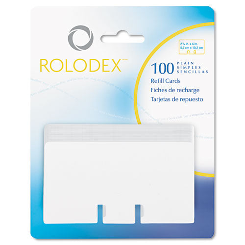 Rolodex™ wholesale. Plain Unruled Refill Card, 2 1-4 X 4, White, 100 Cards-pack. HSD Wholesale: Janitorial Supplies, Breakroom Supplies, Office Supplies.