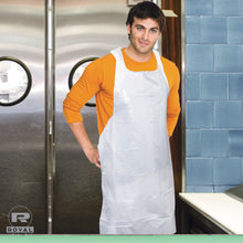 Load image into Gallery viewer, AmerCareRoyal® wholesale. Poly Apron, White, 28 In. X 46 In., 100-pack, One Size Fits All, 10 Pack-carton. HSD Wholesale: Janitorial Supplies, Breakroom Supplies, Office Supplies.