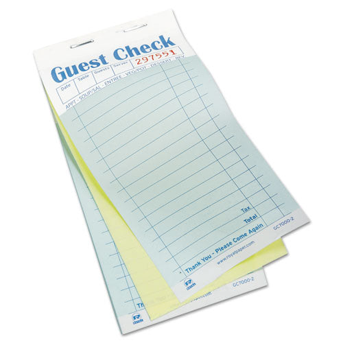 AmerCareRoyal® wholesale. Guest Check Book, Carbonless Duplicate, 3 2-5 X 6 7-10, 50-book, 50 Books-carton. HSD Wholesale: Janitorial Supplies, Breakroom Supplies, Office Supplies.