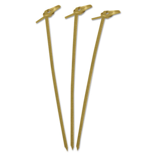 AmerCareRoyal® wholesale. Knotted Bamboo Pick, Olive Green, 4", 1000-carton. HSD Wholesale: Janitorial Supplies, Breakroom Supplies, Office Supplies.