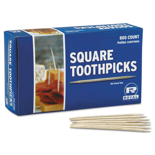 AmerCareRoyal® wholesale. Square Wood Toothpicks, 2 3-4", Natural, 800-box, 24 Boxes-carton. HSD Wholesale: Janitorial Supplies, Breakroom Supplies, Office Supplies.