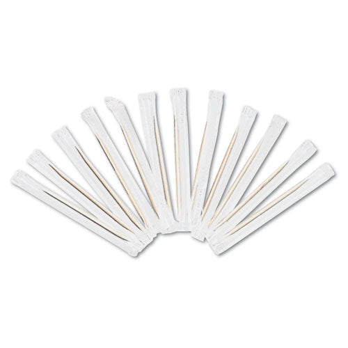 AmerCareRoyal® wholesale. Cello-wrapped Round Wood Toothpicks, 2 1-2