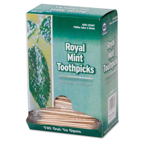 AmerCareRoyal® wholesale. Mint Cello-wrapped Wood Toothpicks, 2 1-2