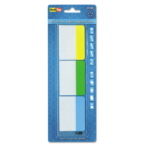 Redi-Tag® wholesale. Write-on Index Tabs, 1-5-cut Tabs, Assorted Colors, 2" Wide, 30-pack. HSD Wholesale: Janitorial Supplies, Breakroom Supplies, Office Supplies.