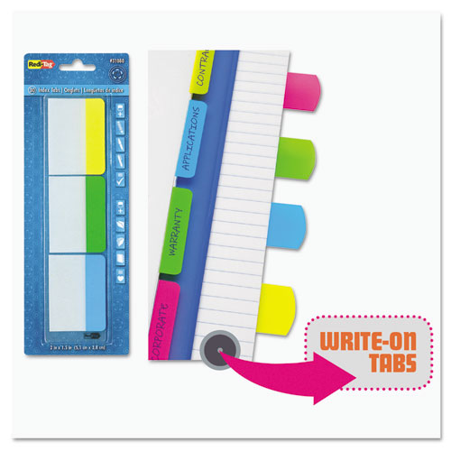 Redi-Tag® wholesale. Write-on Index Tabs, 1-5-cut Tabs, Assorted Colors, 2" Wide, 48-pack. HSD Wholesale: Janitorial Supplies, Breakroom Supplies, Office Supplies.