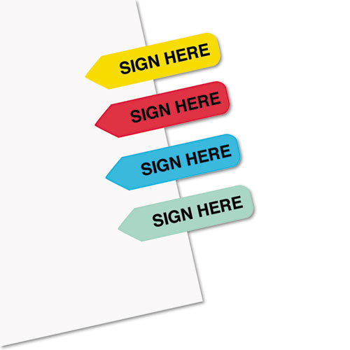 Redi-Tag® wholesale. Mini Arrow Page Flags, "sign Here", Blue-mint-red-yellow, 126 Flags-pack. HSD Wholesale: Janitorial Supplies, Breakroom Supplies, Office Supplies.