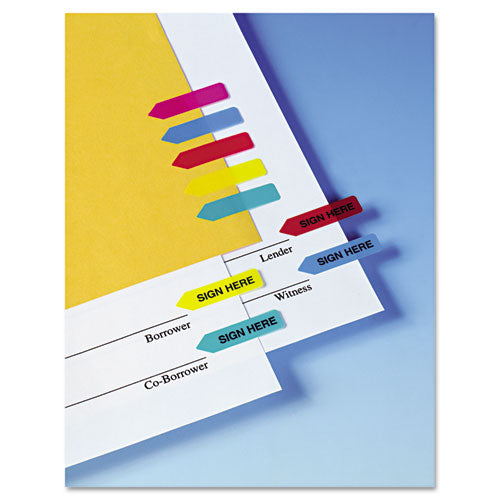 Redi-Tag® wholesale. Mini Arrow Page Flags, "sign Here", Blue-mint-red-yellow, 126 Flags-pack. HSD Wholesale: Janitorial Supplies, Breakroom Supplies, Office Supplies.