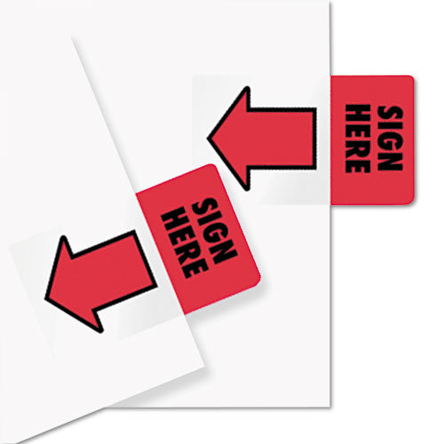 Redi-Tag® wholesale. Removable-reusable Page Flags, "sign Here", Red, 50-pack. HSD Wholesale: Janitorial Supplies, Breakroom Supplies, Office Supplies.